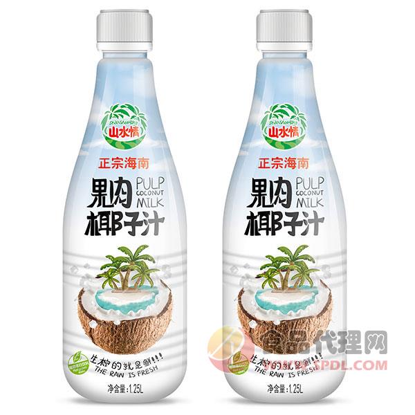 山水情正宗海南果肉椰子汁植物蛋白饮料1.25L