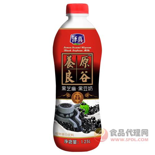 泽真黑芝麻黑豆奶饮品植物蛋白饮料1.25L