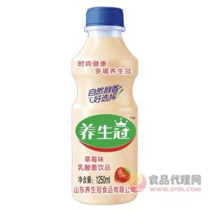 养生冠草莓味乳酸菌饮品乳饮料1.25L