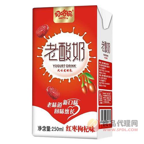 奶哈妮老酸奶发酵乳红枣枸杞味250ml