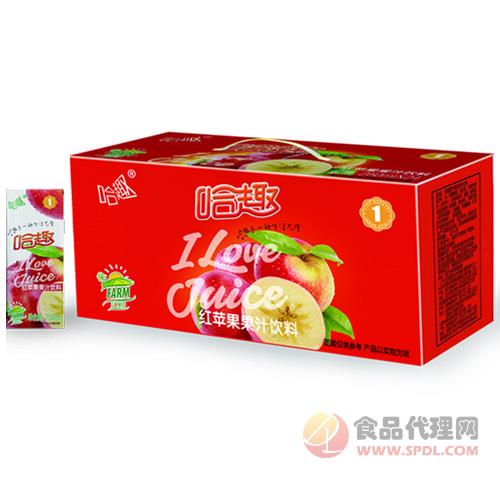 哈趣红苹果果汁250mlx24盒