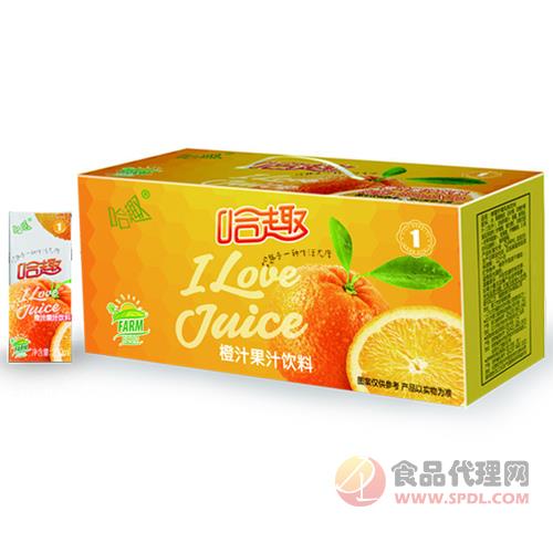 哈趣橙汁果汁250mlx24盒