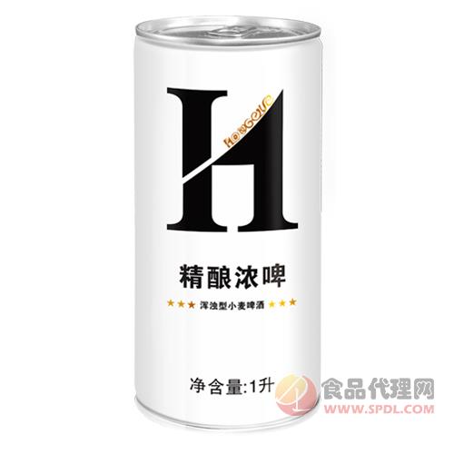 弘日精酿浓啤（浑浊型小麦啤酒）白罐中文版1L