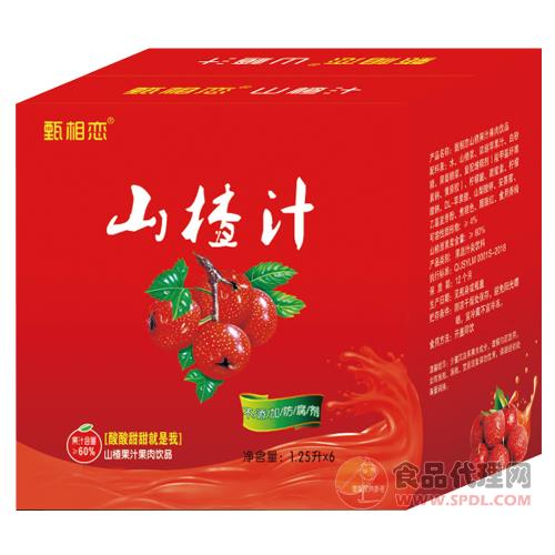 甄相恋山楂汁果肉饮品1.25Lx6瓶
