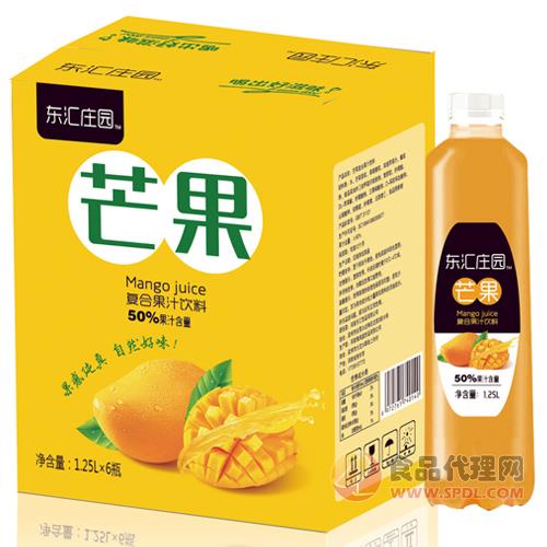 东汇庄园芒果复合果汁饮料1.25Lx6瓶