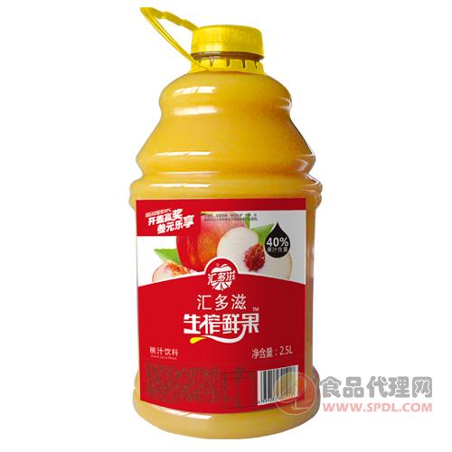 汇多滋生榨鲜果桃汁饮料2.5L