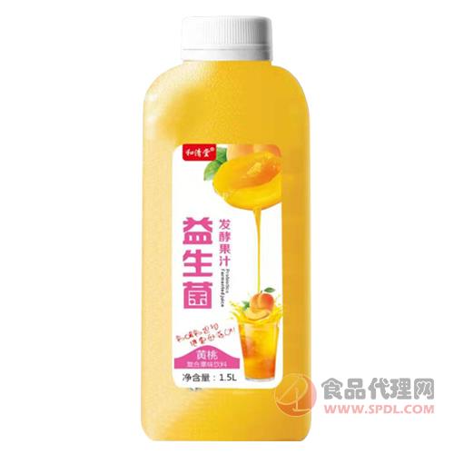 和清堂益生菌发酵果汁黄桃复合果汁饮料1.5L