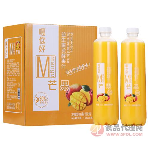 喂你好芒果益生菌发酵复合果汁饮料1.25Lx6瓶