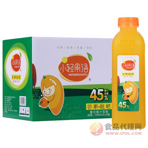小轻果语芒果+枇杷复合果汁饮料488mlx15瓶