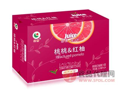 绿情桃桃红柚果汁茶310ml