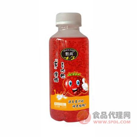 甄典奇亚籽草莓汁饮料410ml