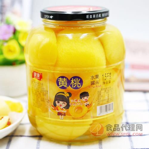 蒙康黄桃水果罐头1.5kg