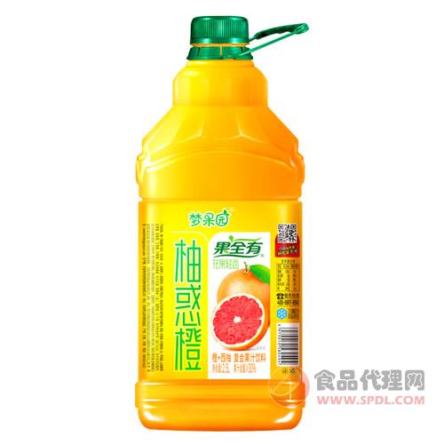 梦果园柚惑橙复合果汁饮料（橙+西柚）2.5L