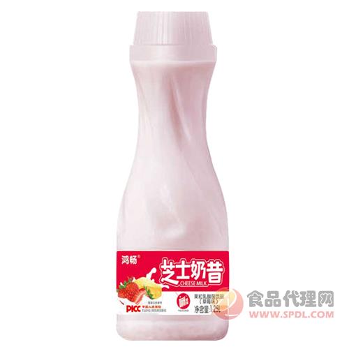 鸿畅芝士奶昔果粒乳酸菌饮品（草莓味）1.25L