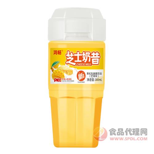 鸿畅芝士奶昔果粒乳酸菌饮品（芒果味）380ml