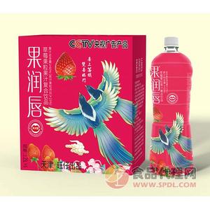 果潤唇草莓果粒果汁復(fù)合飲品1.25Lx6瓶